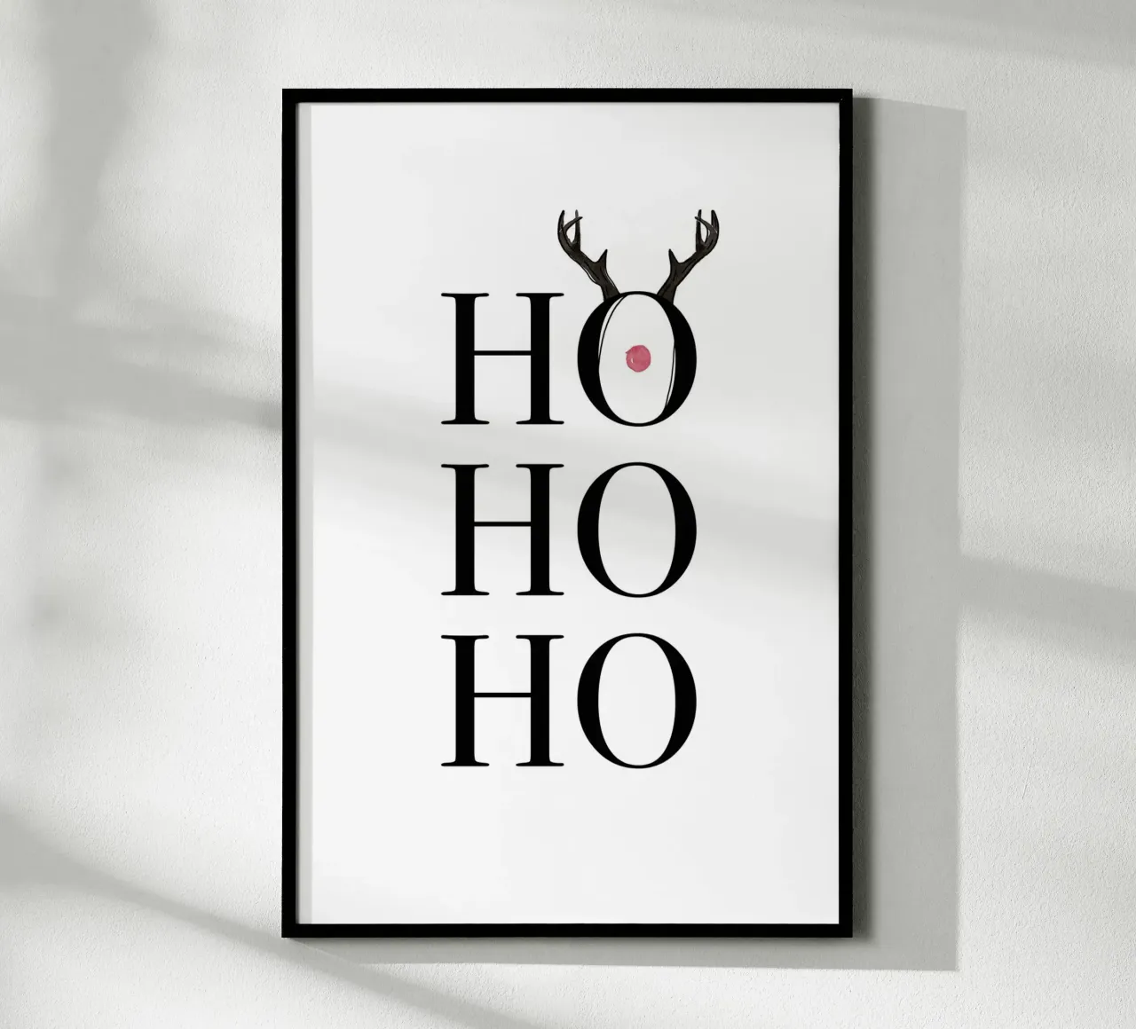 Hohoho Deer poster met aluminium frame van KRUTH DESIGN