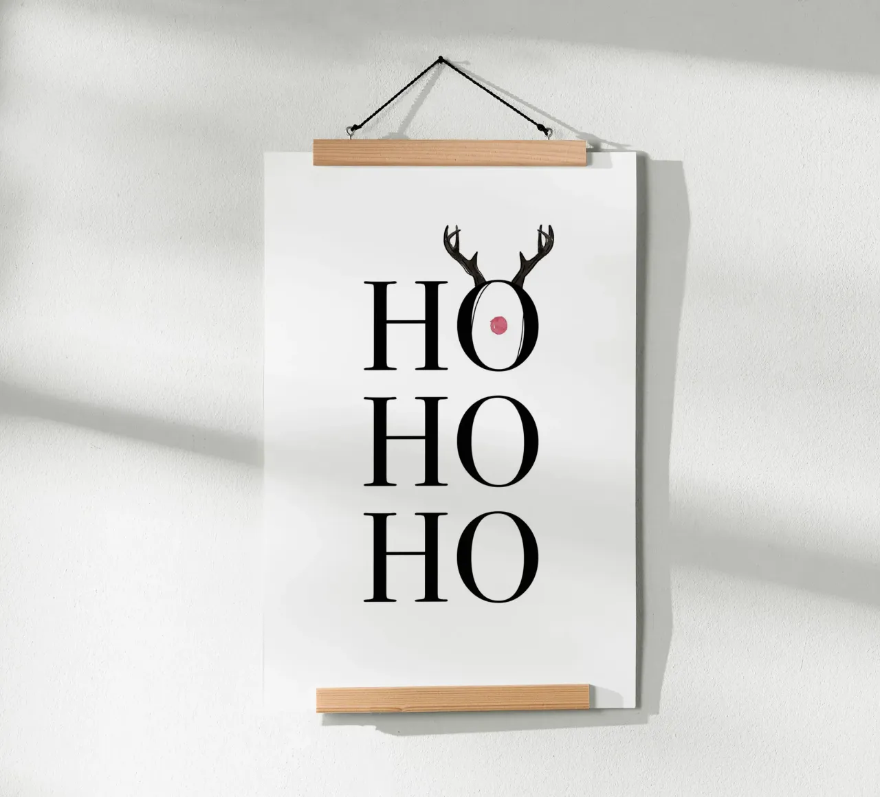 Hohoho Deer poster met aluminium frame van KRUTH DESIGN