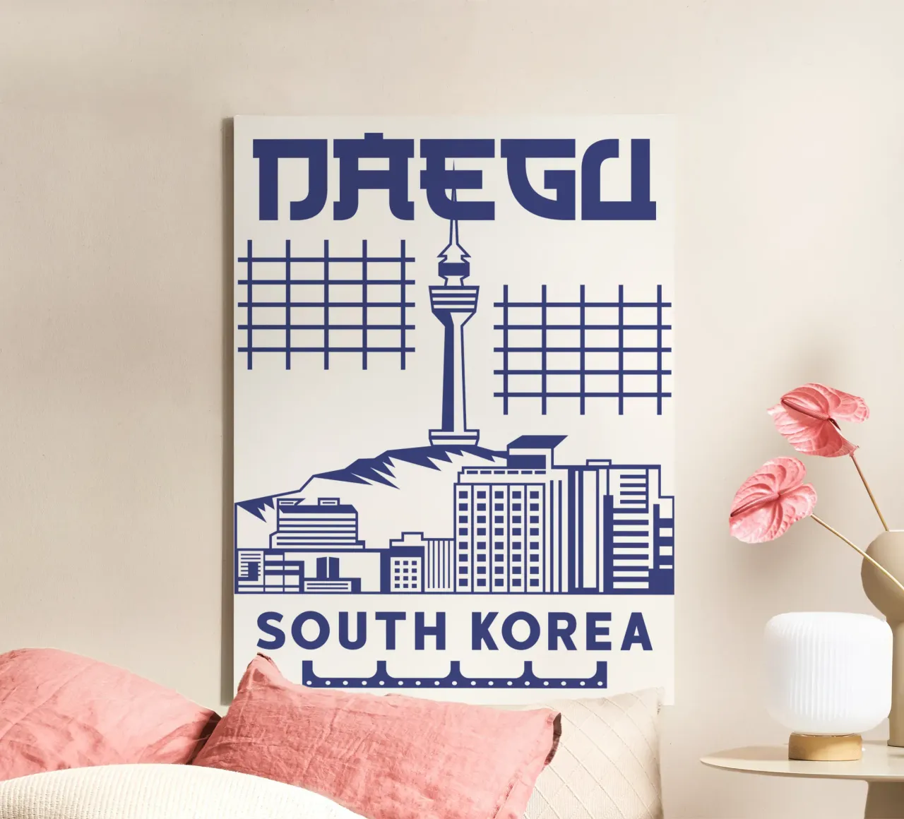 Daegu Stad Zuid-Korea Klassiek Kunstontwerp canvas van rivariahill