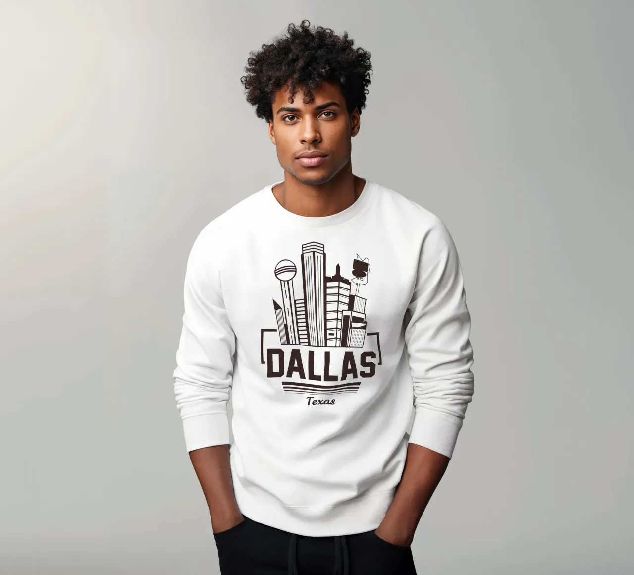 Dallas Texas US Classic Art Design felpa da rivariahill