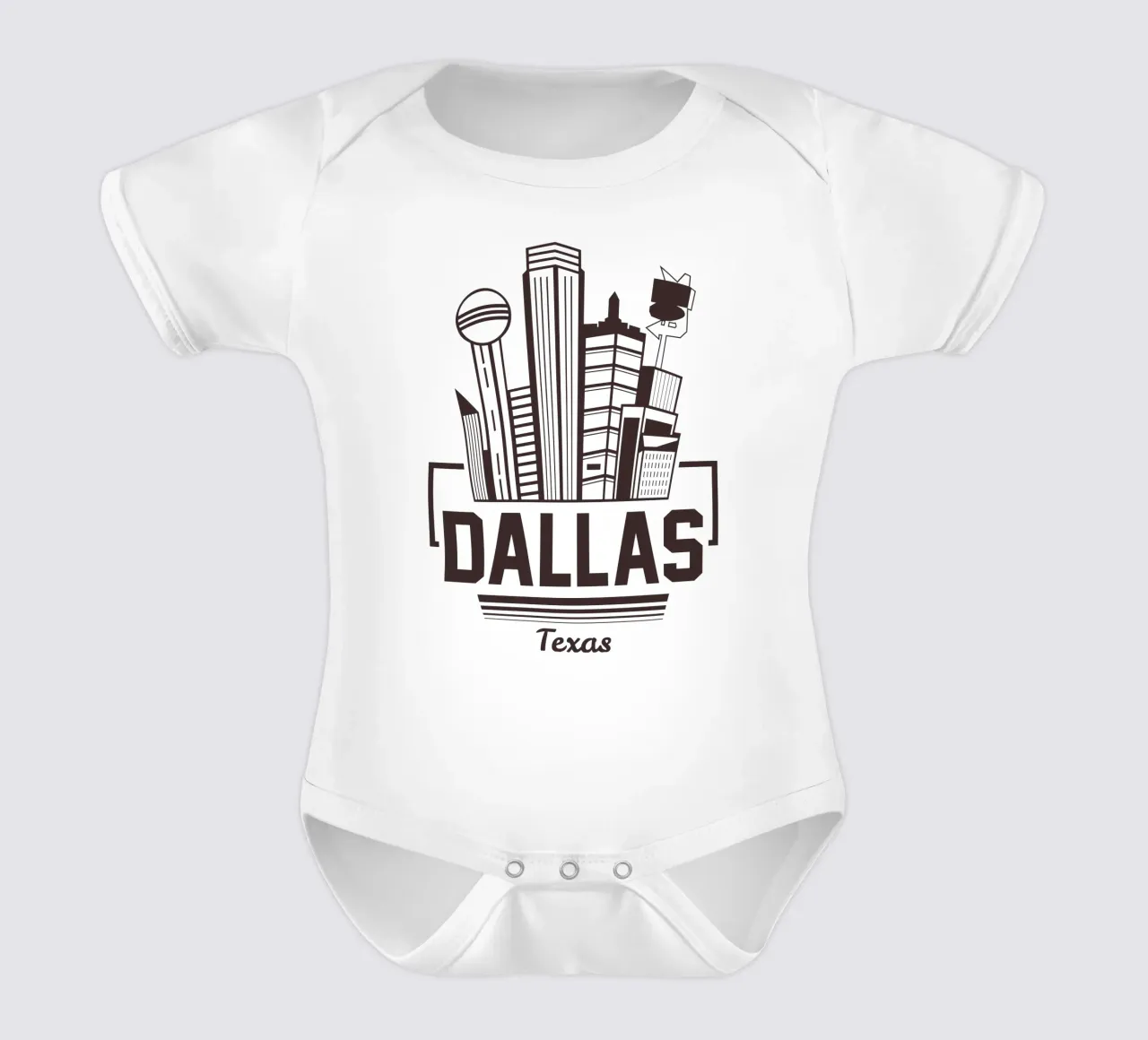 Dallas Texas US Classic Art Design short-sleeve baby romper by rivariahill