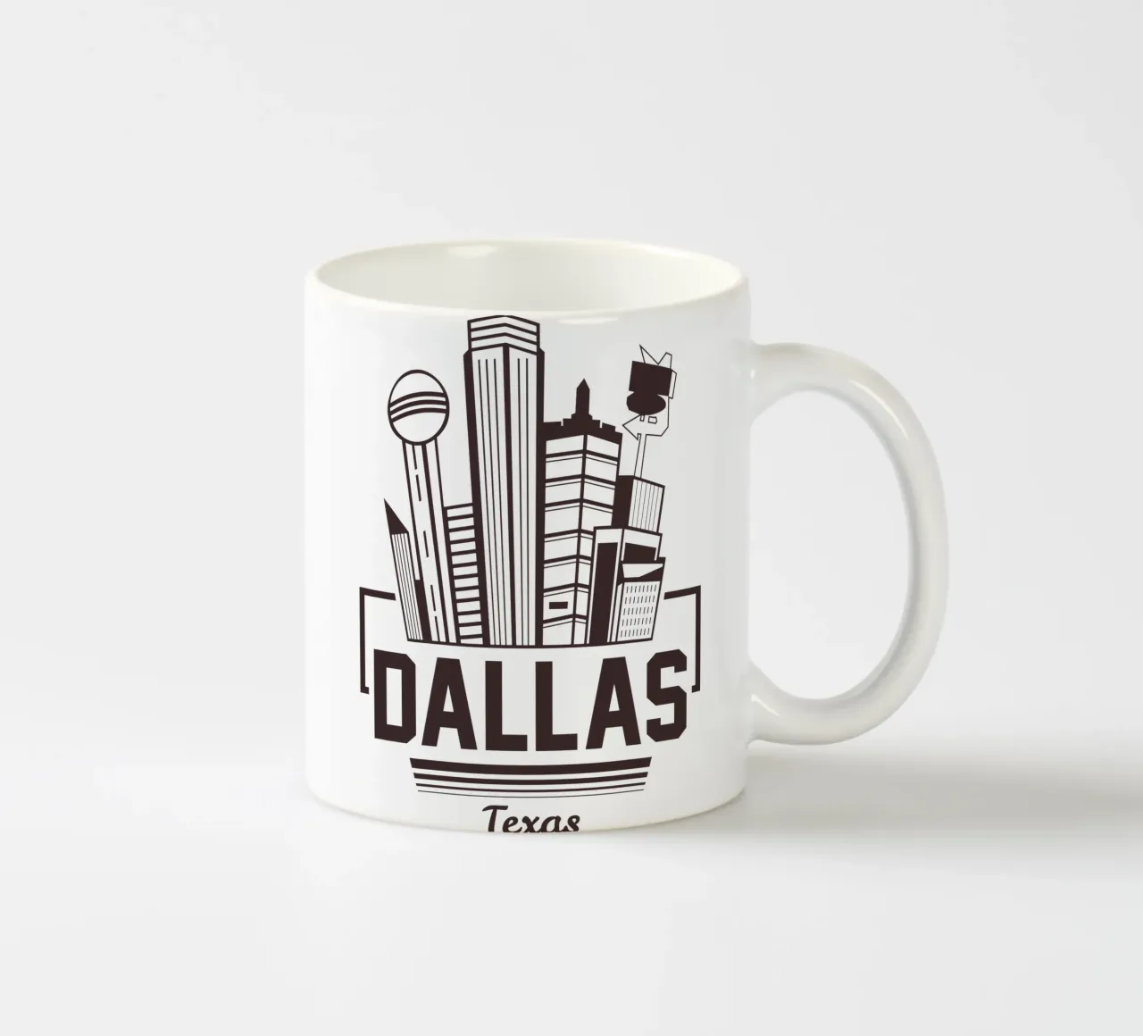 Dallas Texas VS Klassiek Kunstontwerp keramische mok van rivariahill