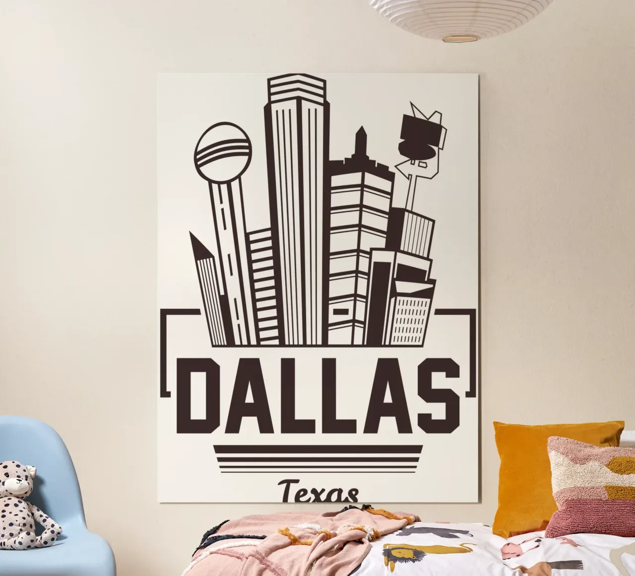 Dallas Texas US Classic Art Design poster with wooden frame by rivariahill