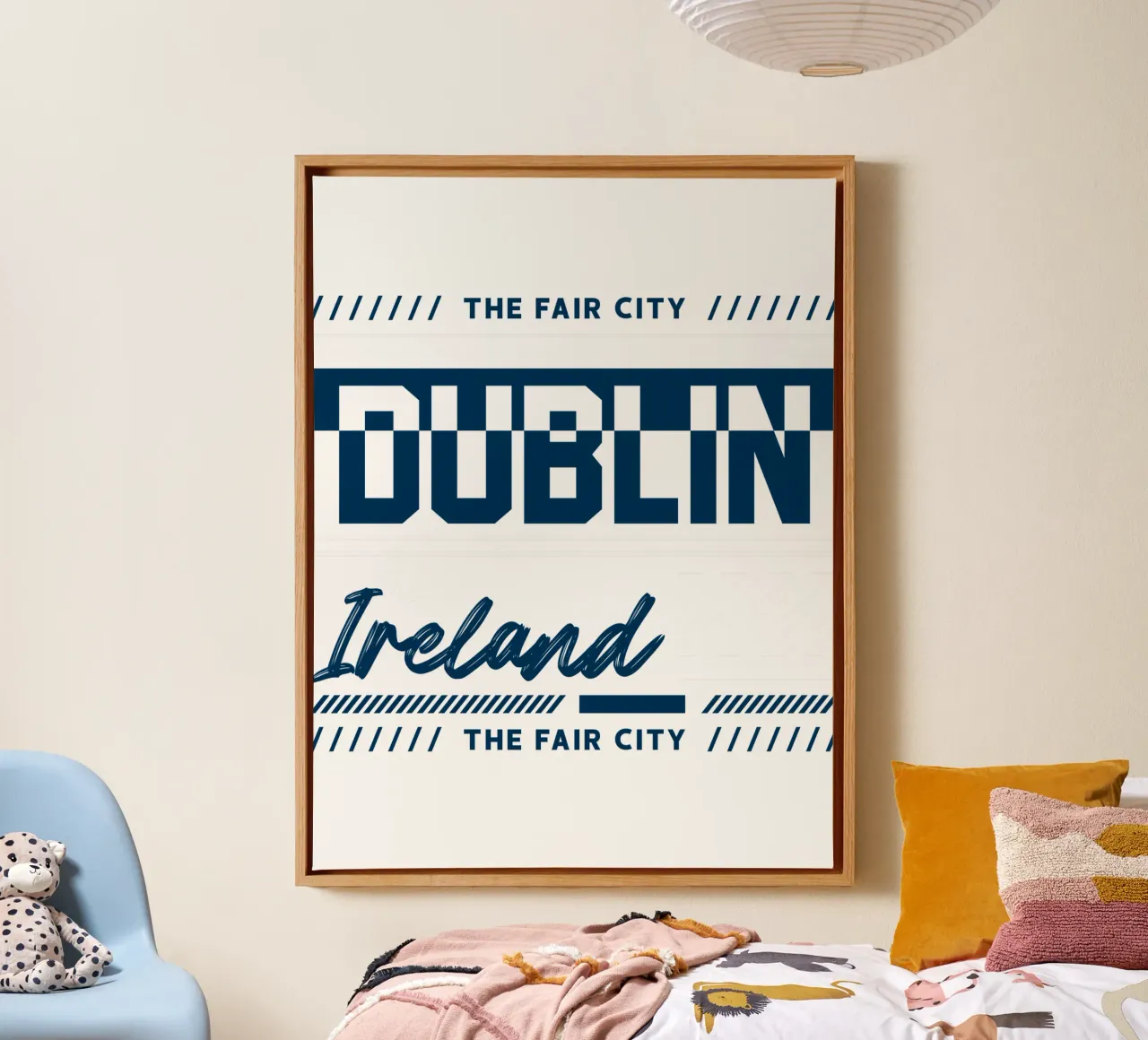 Dublin Stad Ierland Klassieke Kunst canvas met Baklijst van rivariahill