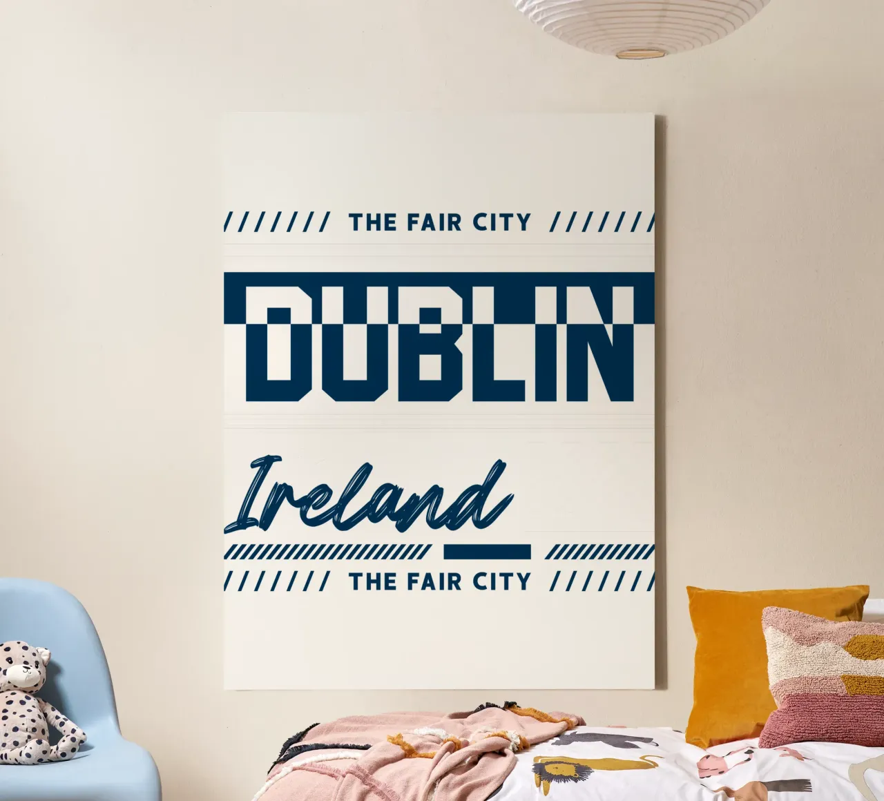 Dublin Stad Ierland Klassieke Kunst canvas met Baklijst van rivariahill