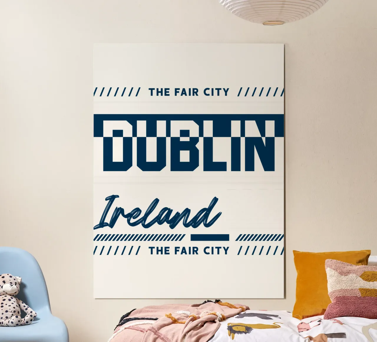 Dublin City Ireland Classic Art poster with wooden frame by rivariahill