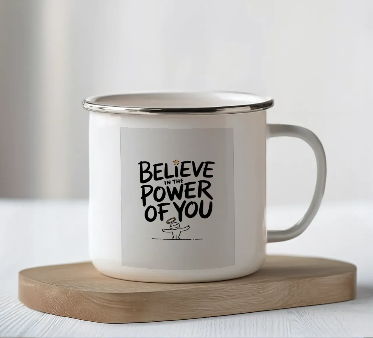 CREE EN TU PODER taza de esmalte de logic