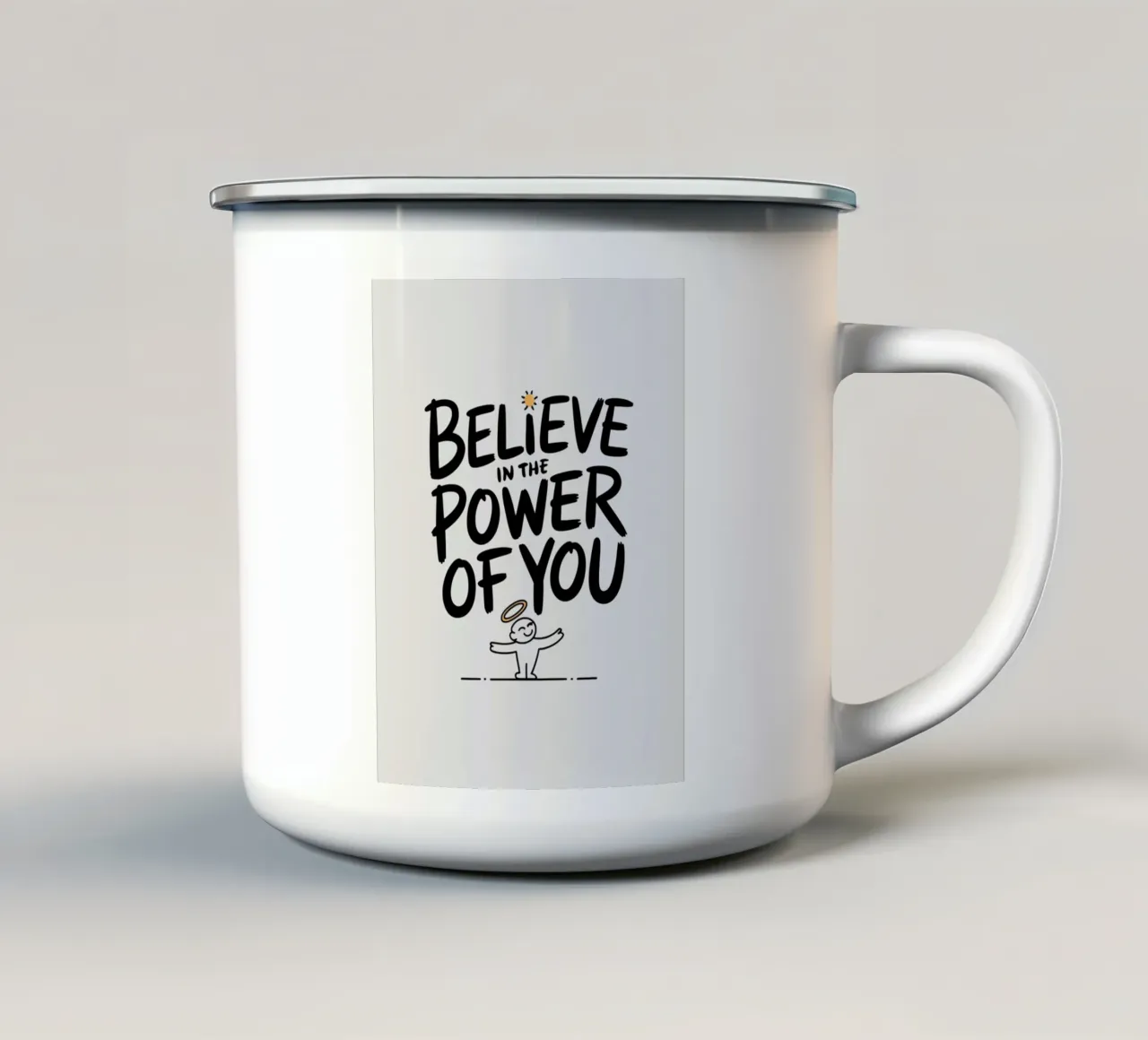 CREE EN TU PODER taza de esmalte de logic