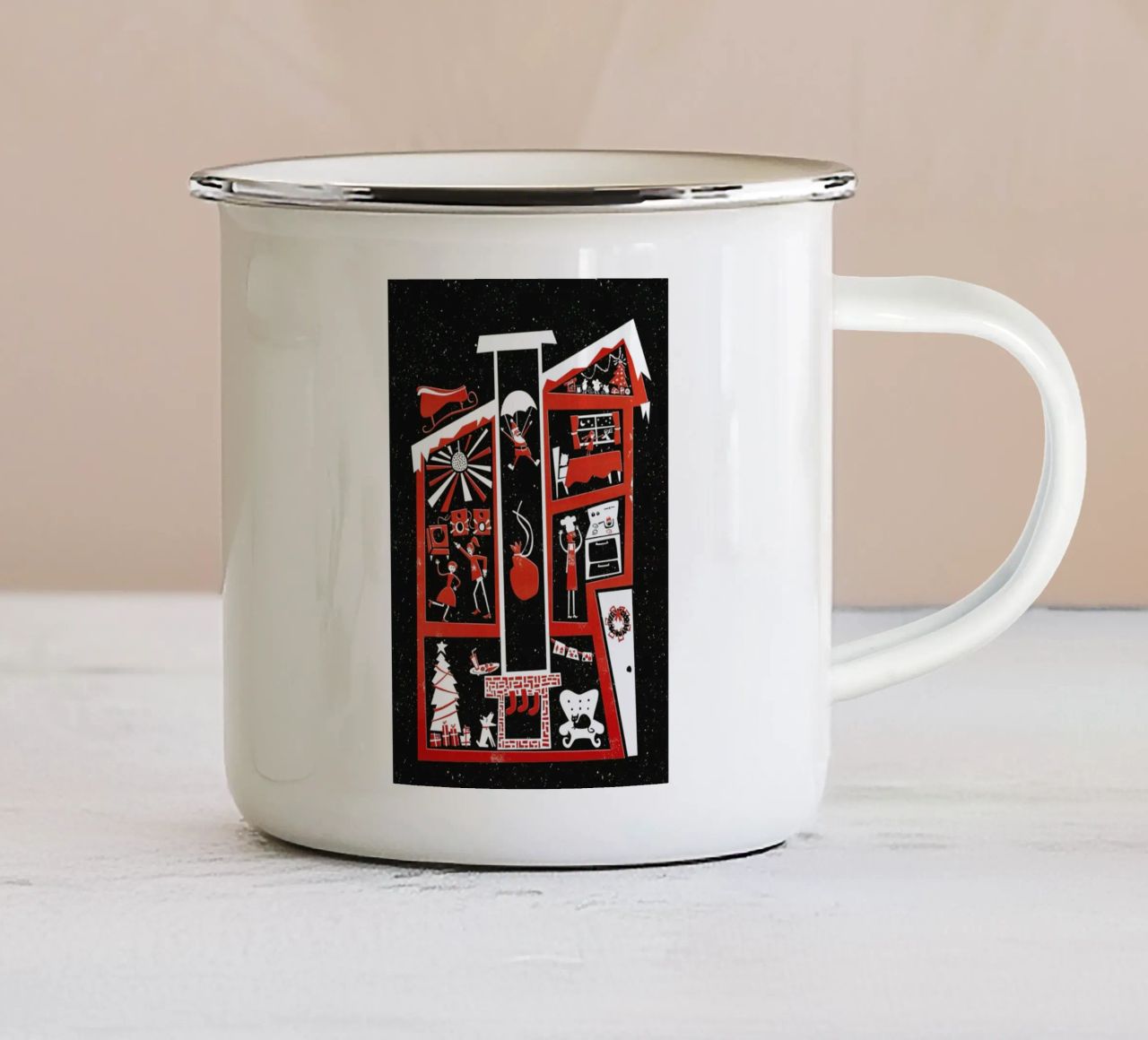 Christmas Chaos tazza in smalto da Fox & Velvet
