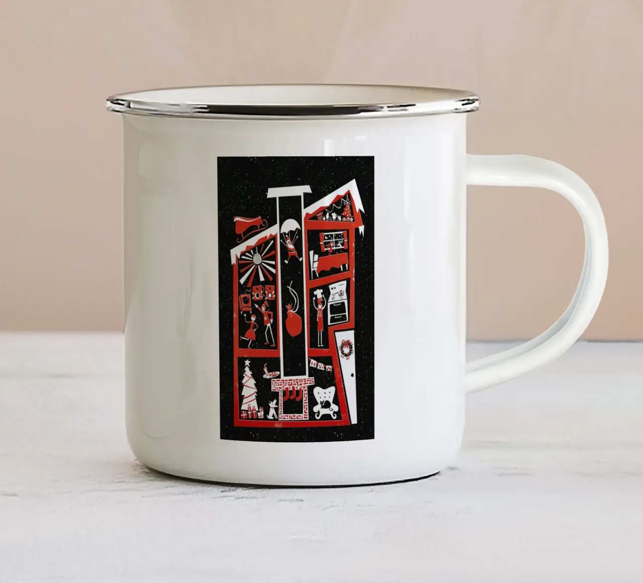Christmas Chaos tazza in smalto da Fox & Velvet