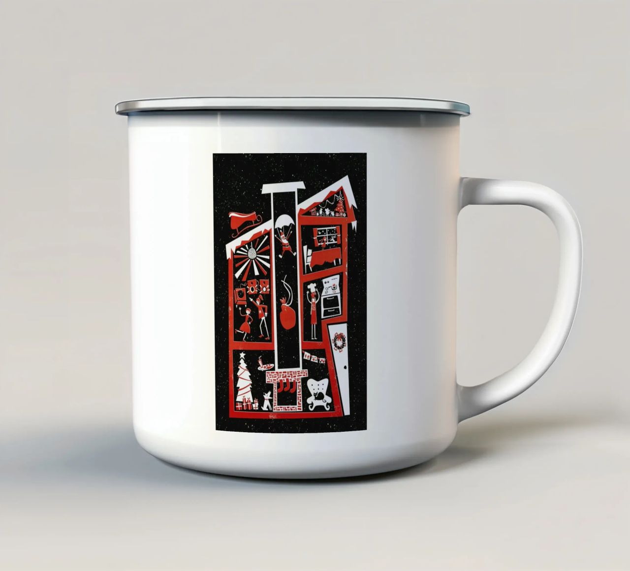 Christmas Chaos tazza in smalto da Fox & Velvet