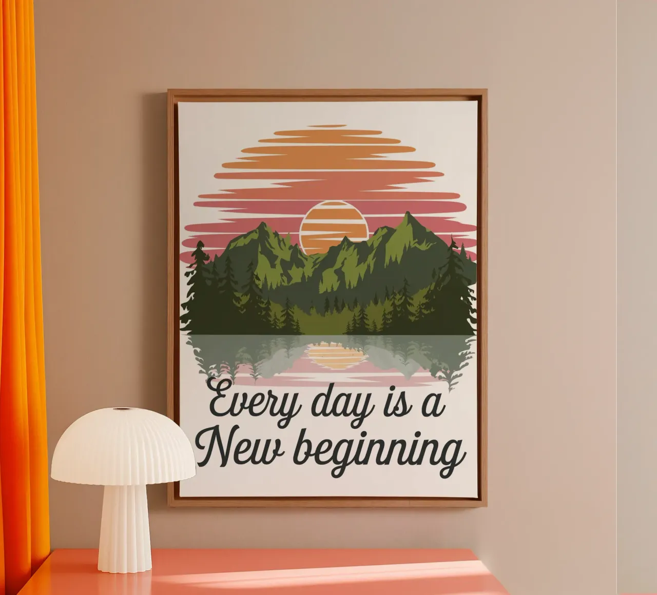 Every day is a new beginning. canvas with Floater frame by logic