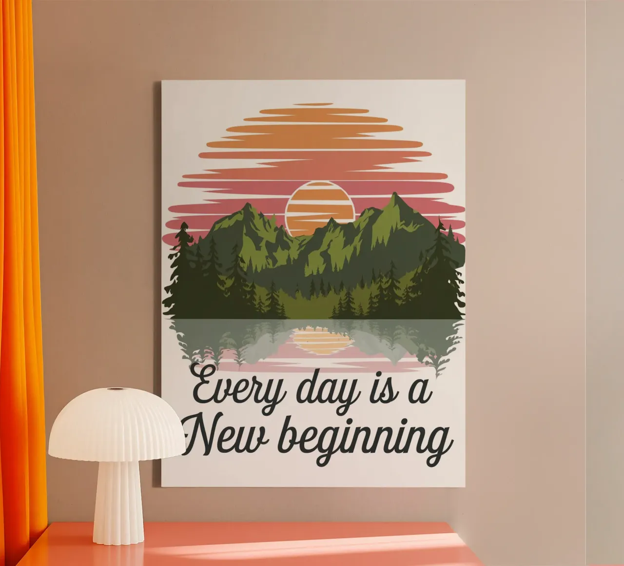 Every day is a new beginning. canvas with Floater frame by logic