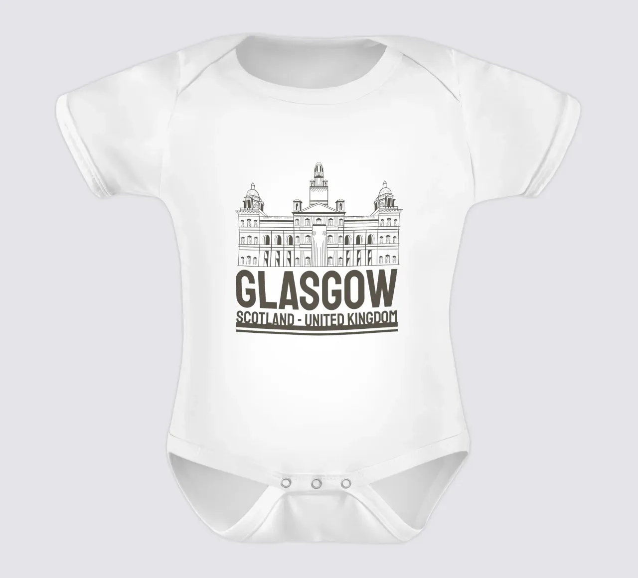 Glasgow Scotland Classic Art short-sleeve baby romper by rivariahill