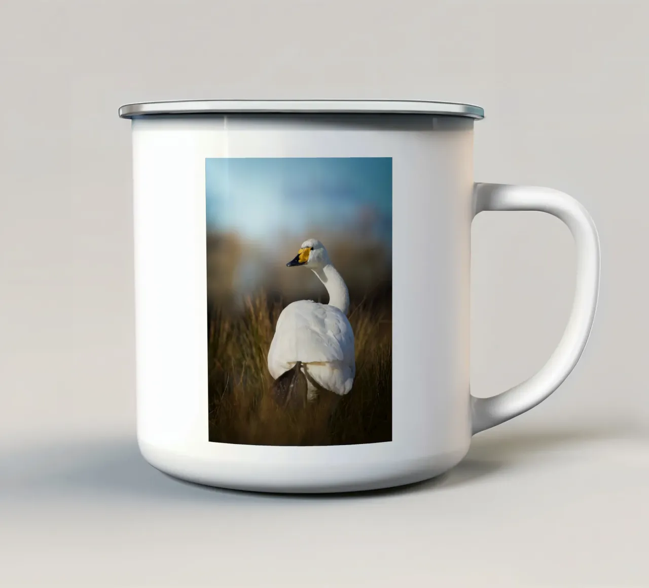 Cigno selvatico tazza in smalto da Tom's Wildlife