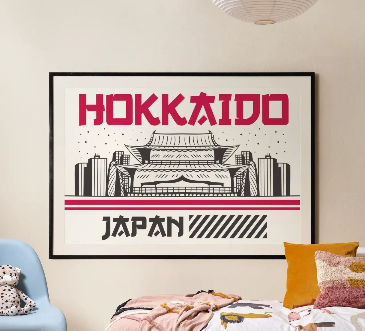 Hokkaido - Japan Classic Art poster with wooden frame by rivariahill