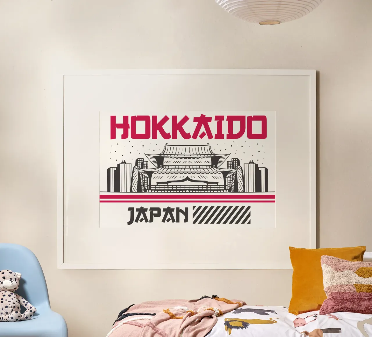 Hokkaido - Japan Classic Art poster with wooden frame by rivariahill