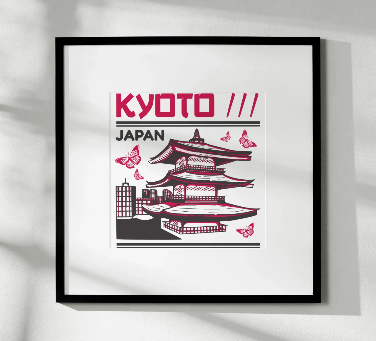 Kyoto - Japan Classic Art poster with wooden frame by rivariahill