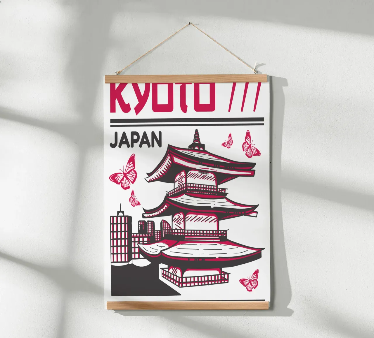 Kyoto - Japan Classic Art poster with wooden frame by rivariahill