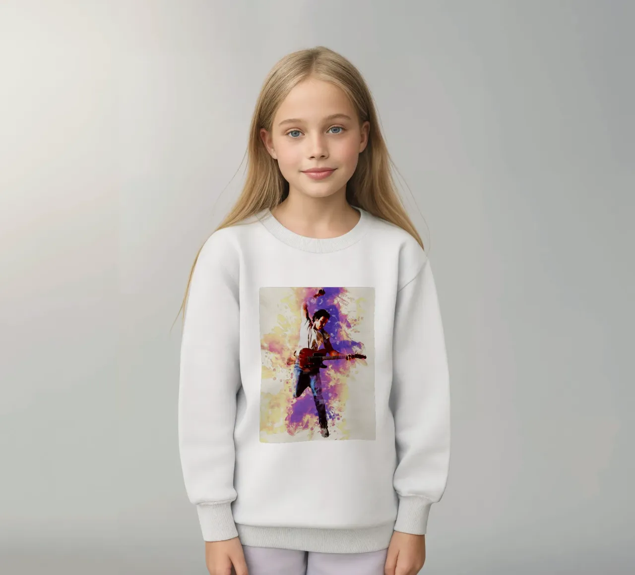 Smudge of Portrait Bruce Springsteen kids sweatshirt by Gunawan Rb