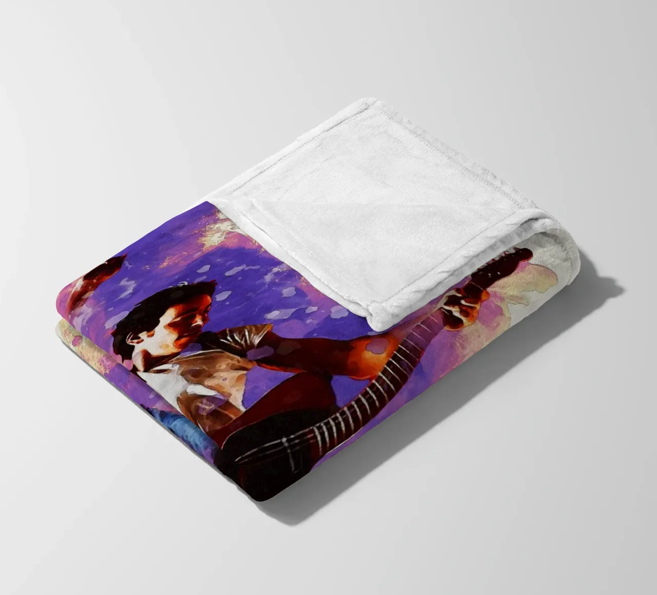 Smudge of Portrait Bruce Springsteen fleece blanket by Gunawan Rb
