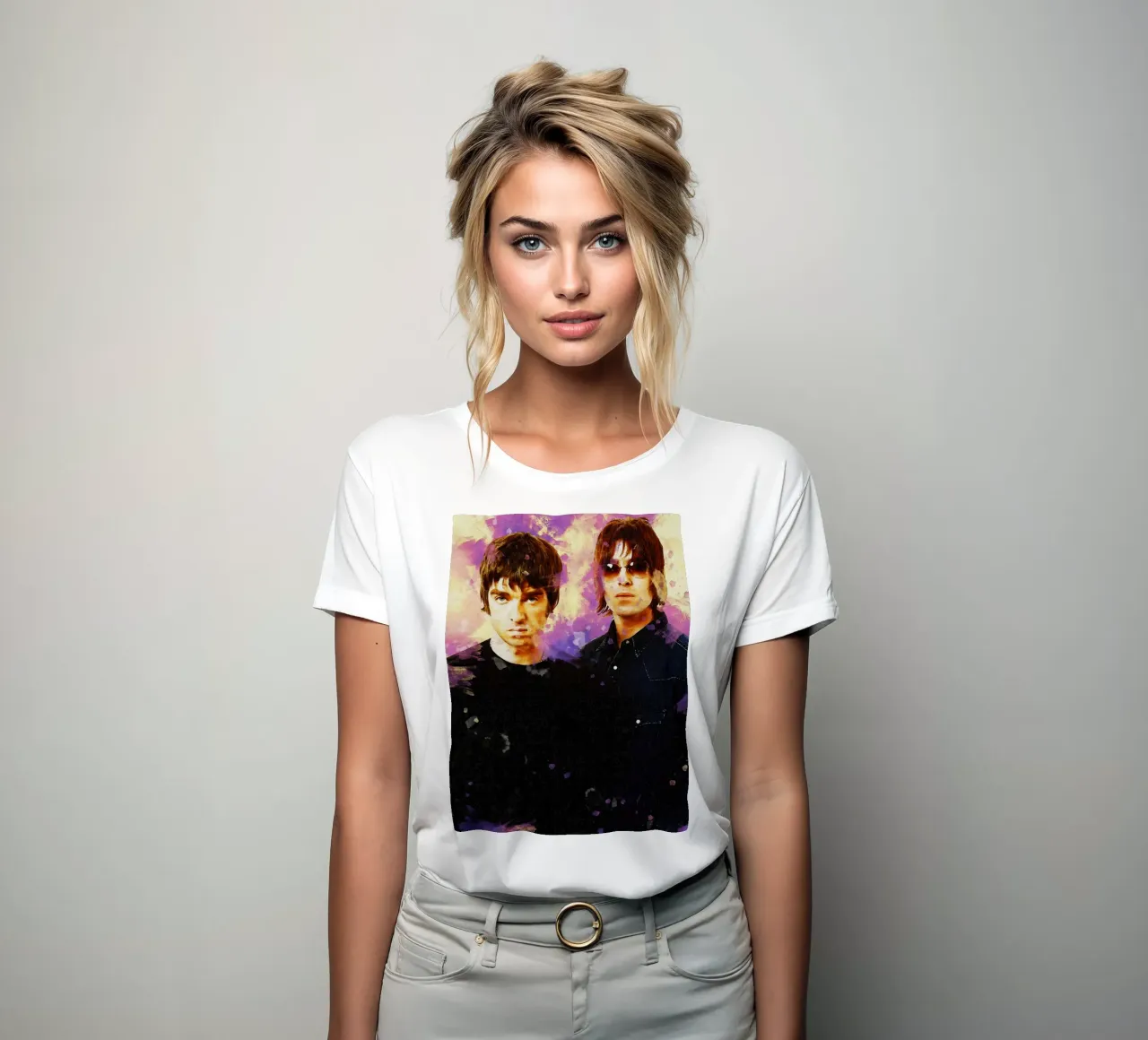Smudge Liam y Noel Gallagher camiseta de mujer de Gunawan Rb