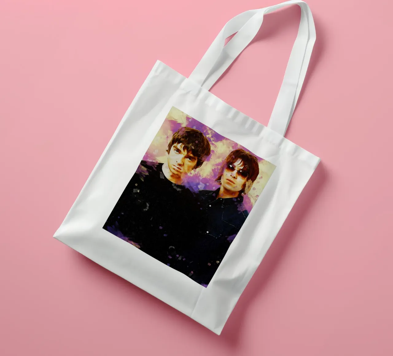 Smudge Liam en Noel Gallagher jute draagtas van Gunawan Rb
