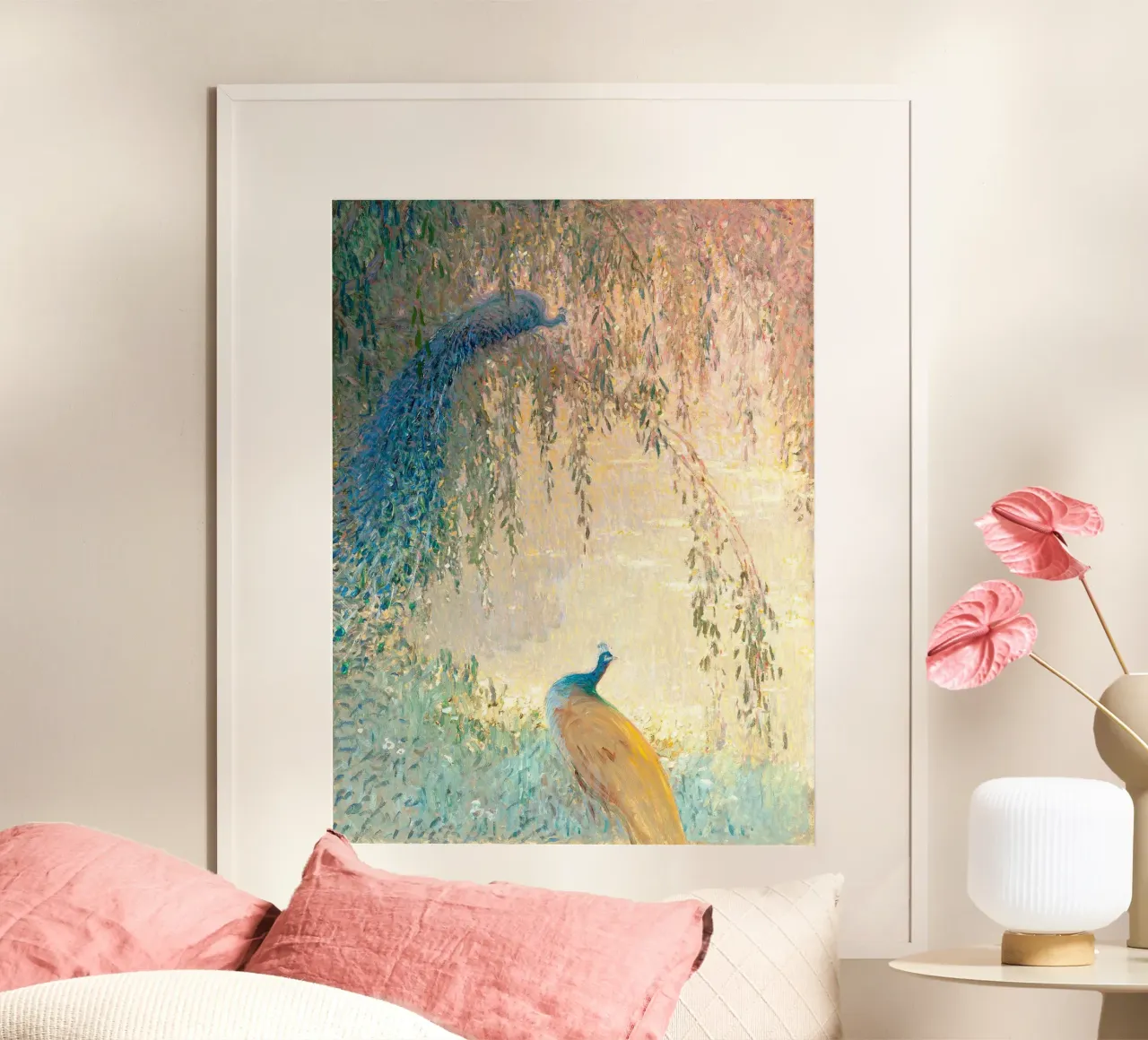 Boho Peacocks poster con telaio in plastica da apoloprints