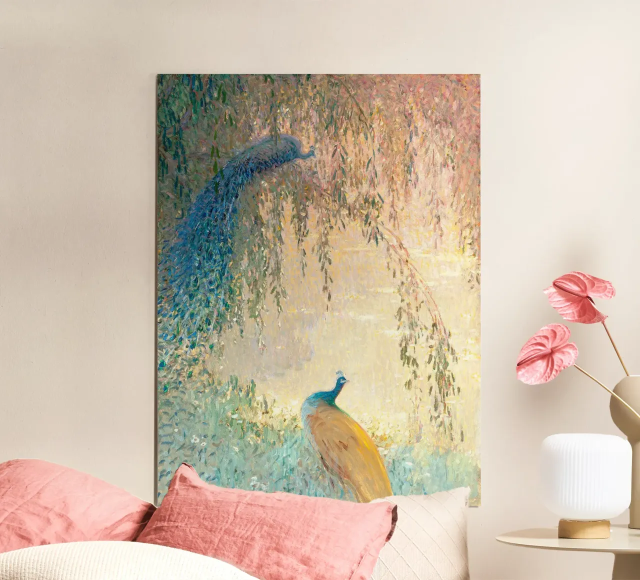 Boho Peacocks poster con telaio in plastica da apoloprints