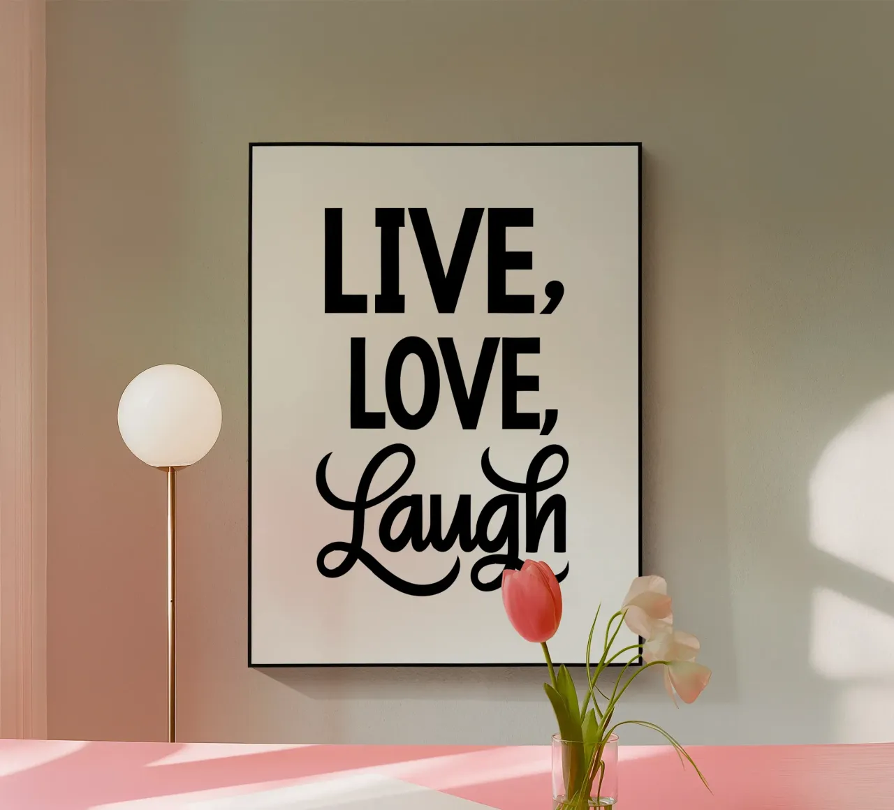 Vivere amare ridere plexiglass da logic