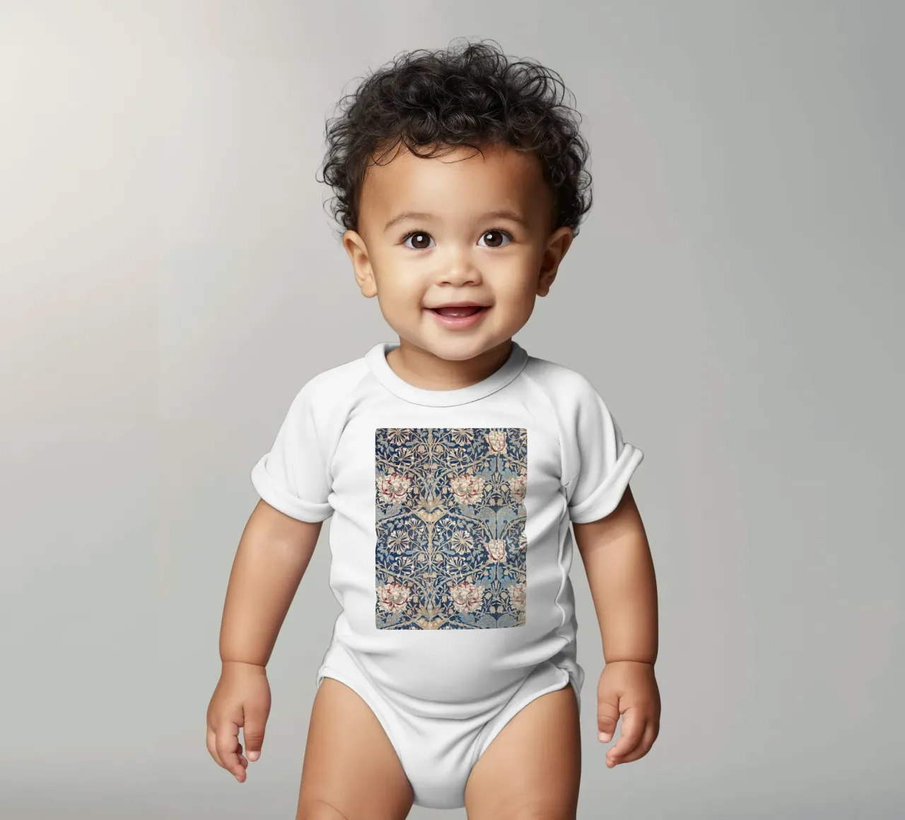 Willian Morris Honeysuckle Pattern body neonato maniche corte da apoloprints