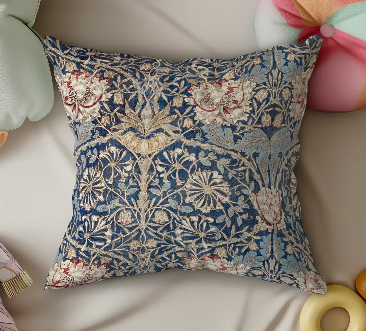 Willian Morris Honeysuckle Pattern cuscino da apoloprints