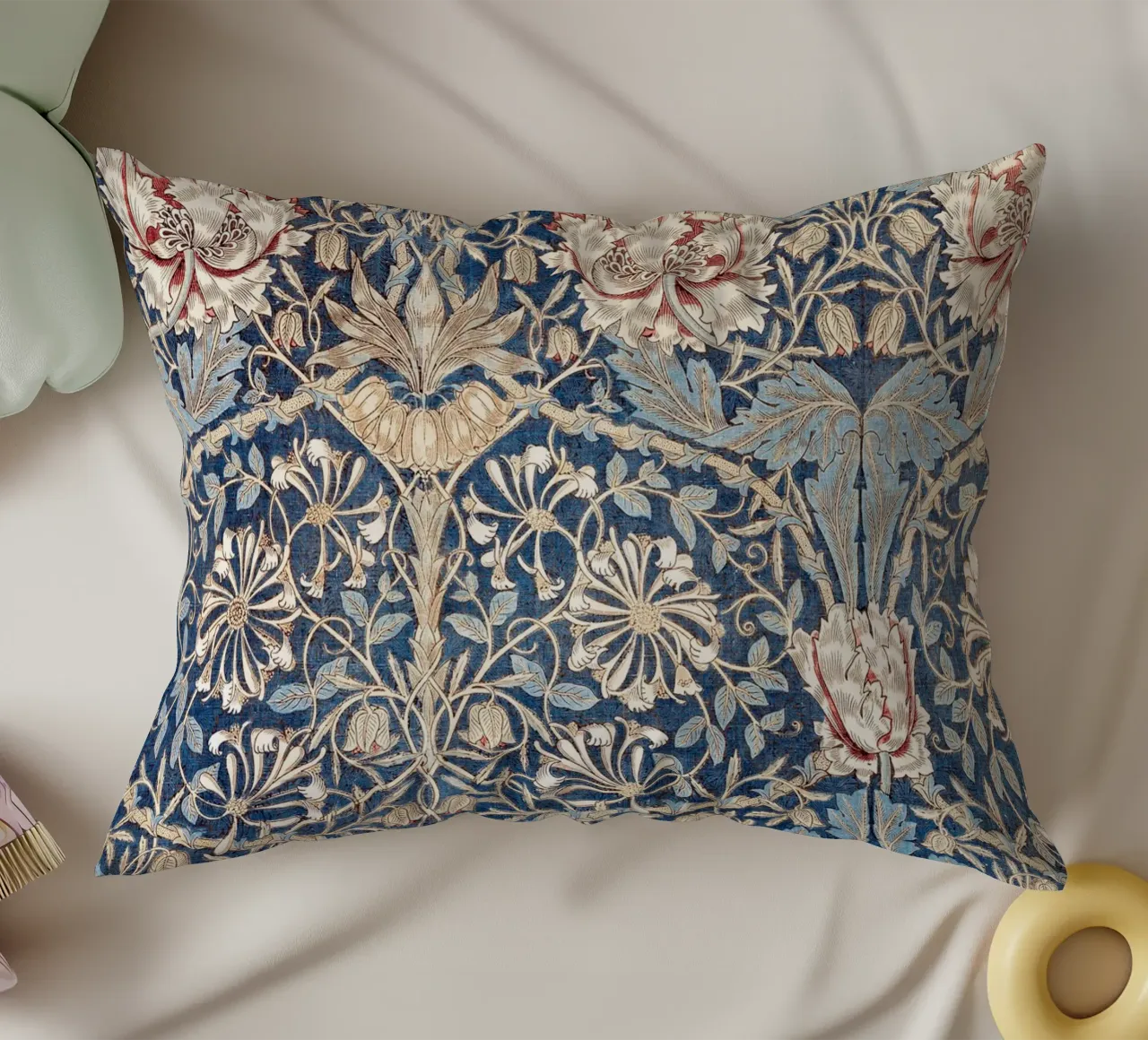 Willian Morris Honeysuckle Pattern cuscino da apoloprints