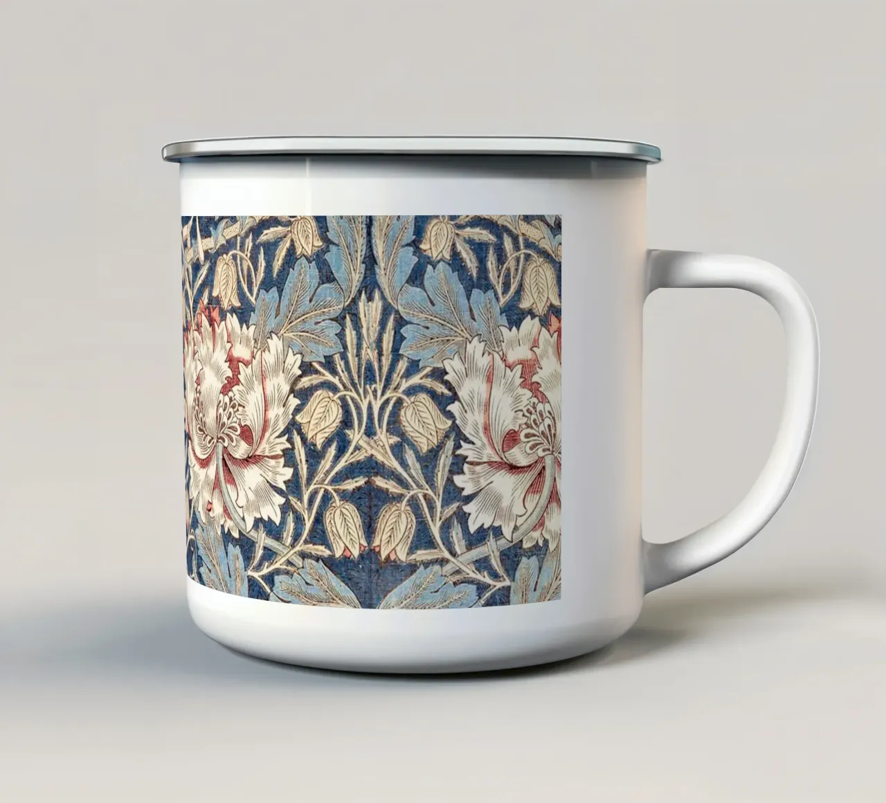 Willian Morris Honeysuckle Pattern Emaille Tasse von apoloprints