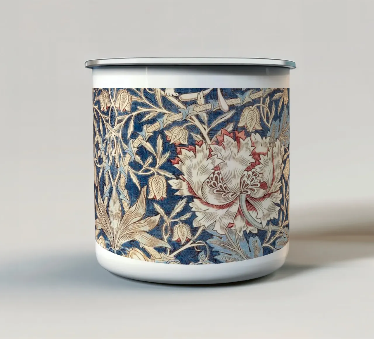 Willian Morris Honeysuckle Pattern Emaille Tasse von apoloprints