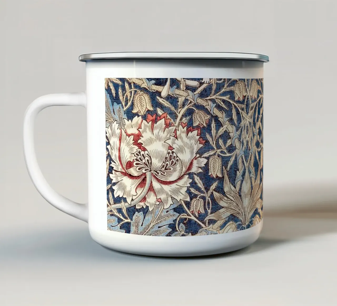 Willian Morris Honeysuckle Pattern Emaille Tasse von apoloprints