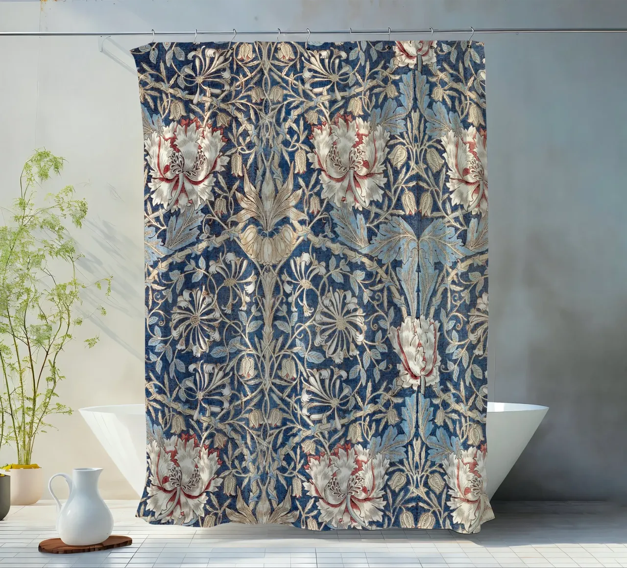 Willian Morris Honeysuckle Pattern tenda da doccia da apoloprints