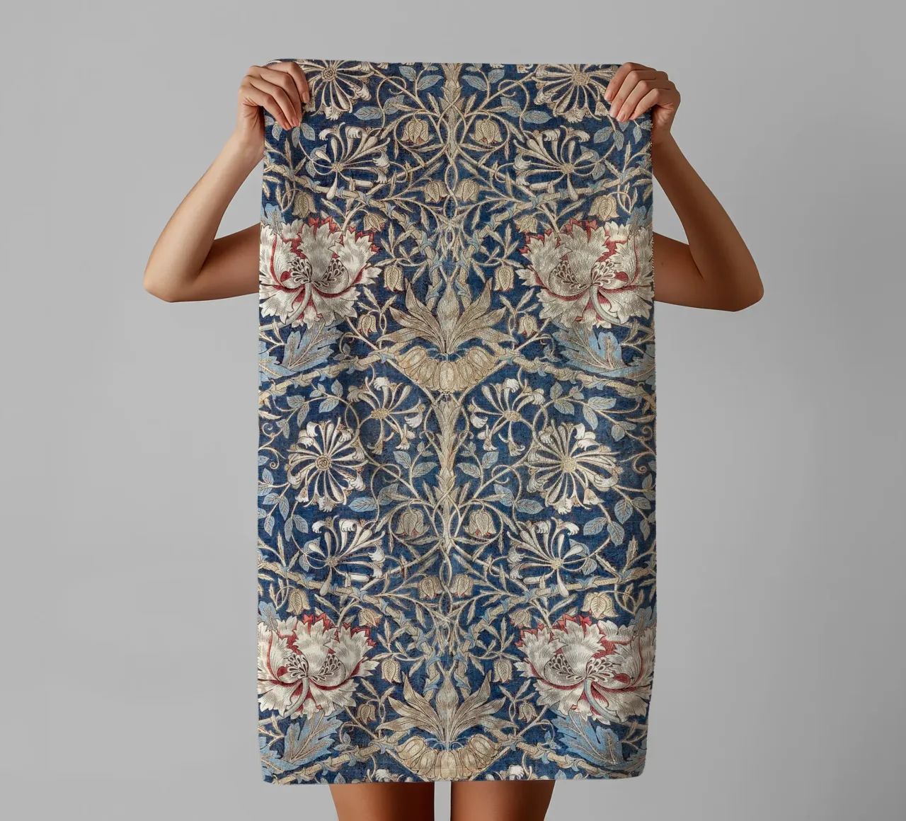 Willian Morris Honeysuckle Pattern towel by apoloprints