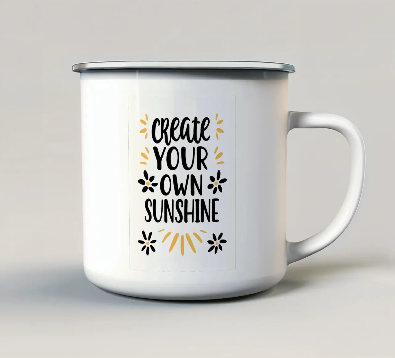 Creare il proprio sole tazza in smalto da logic