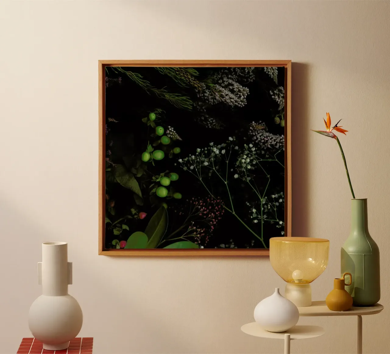 Flora I canvas met Baklijst van Jana Otto