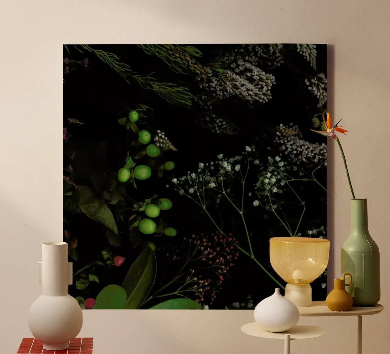 Flora I canvas met Baklijst van Jana Otto