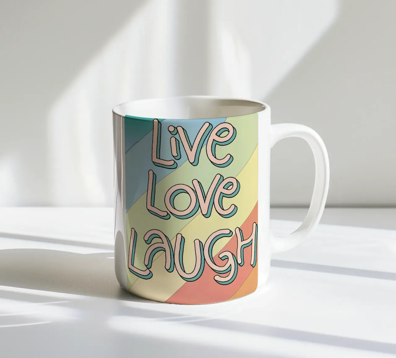 Vivere amare ridere tazza in ceramica da logic