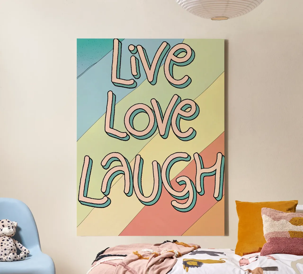Vivere amare ridere tela con Cornice a cassetta da logic