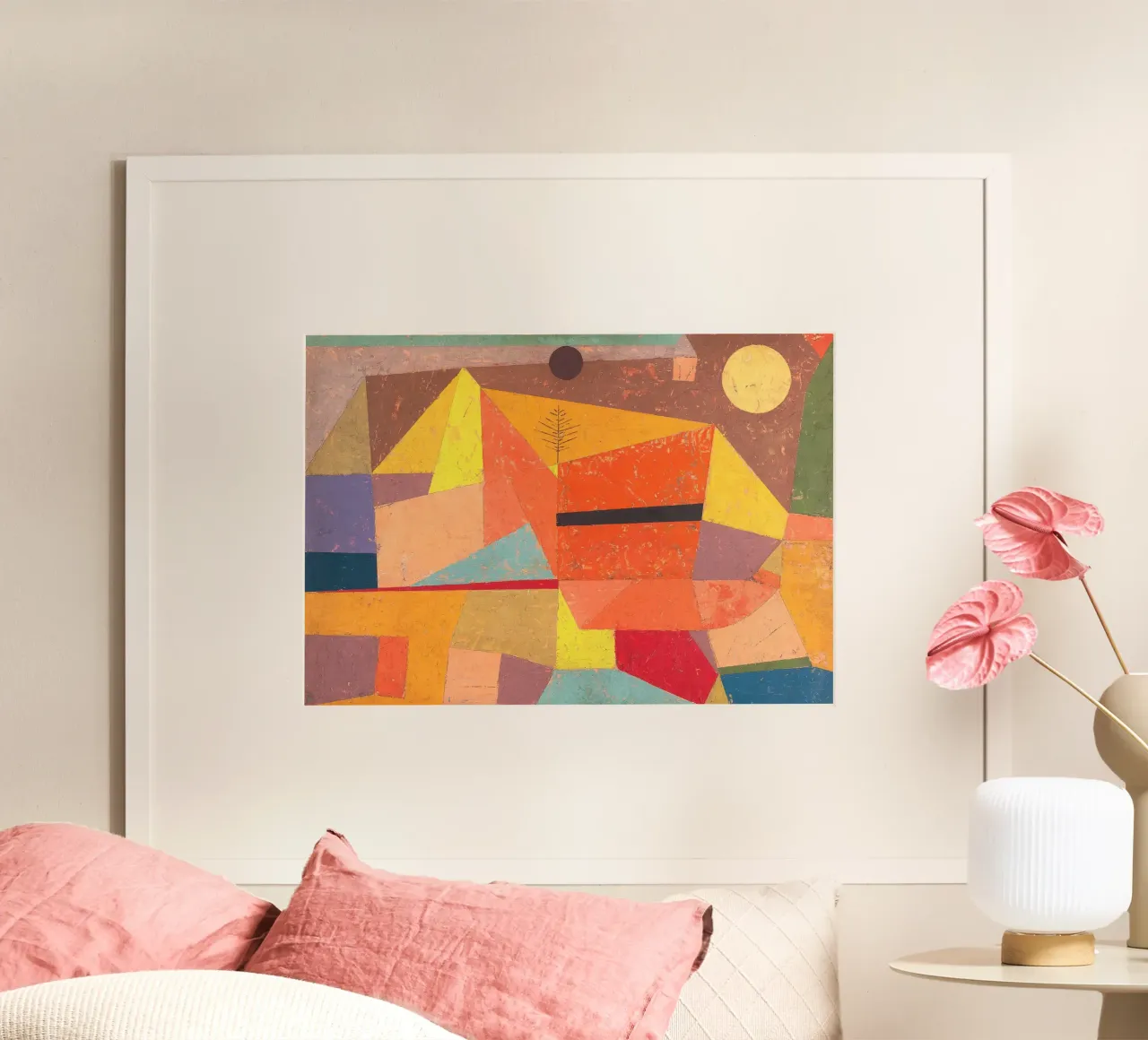 Paul Klee - Joyful Mountain Landscape poster con telaio in alluminio da apoloprints