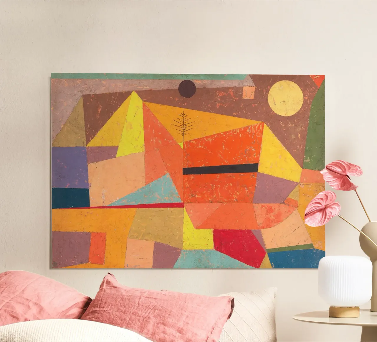 Paul Klee - Joyful Mountain Landscape poster con telaio in alluminio da apoloprints