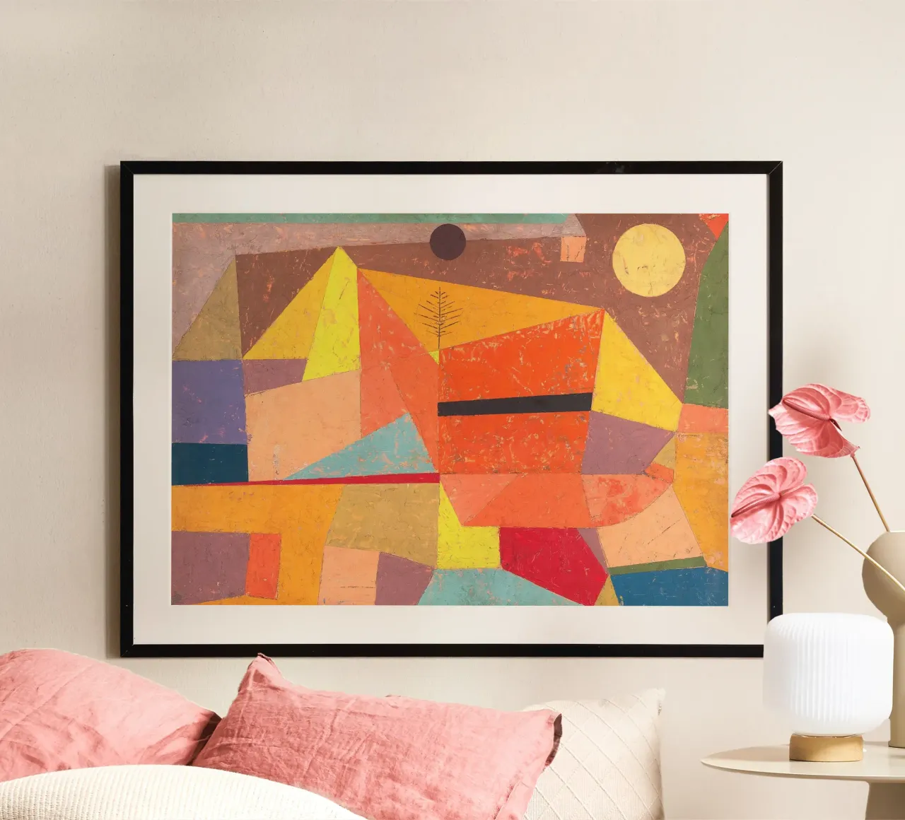 Paul Klee - Joyful Mountain Landscape poster con telaio in alluminio da apoloprints