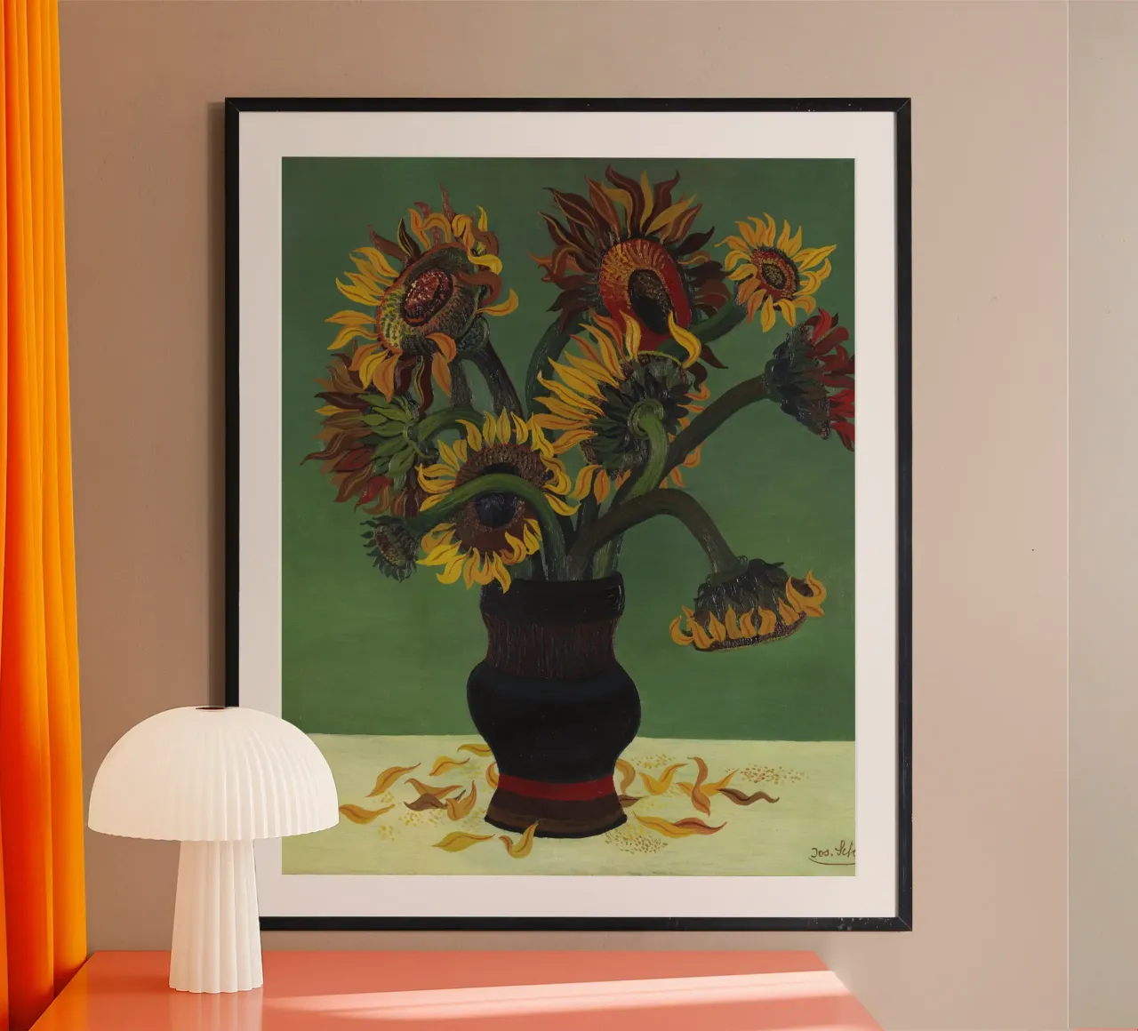 Josef Scharl - Girasoli poster con telaio in alluminio da ARTOTHEK