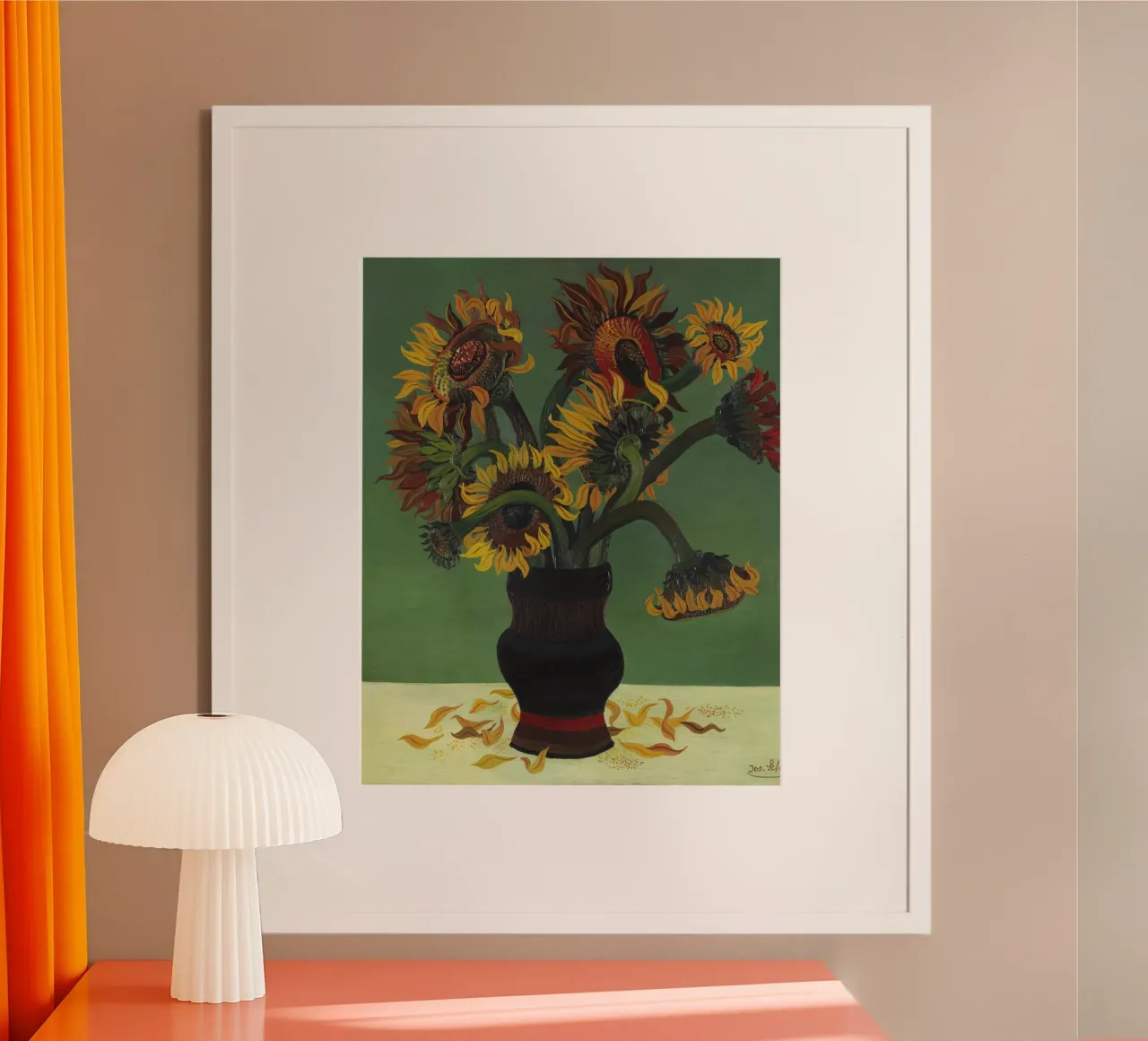 Josef Scharl - Girasoli poster con telaio in alluminio da ARTOTHEK