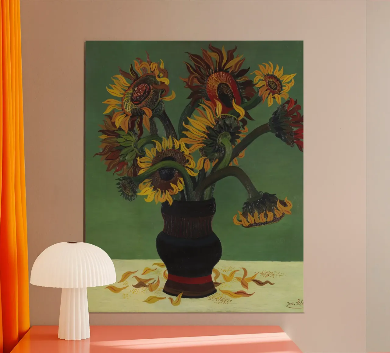 Josef Scharl - Girasoli poster con telaio in alluminio da ARTOTHEK