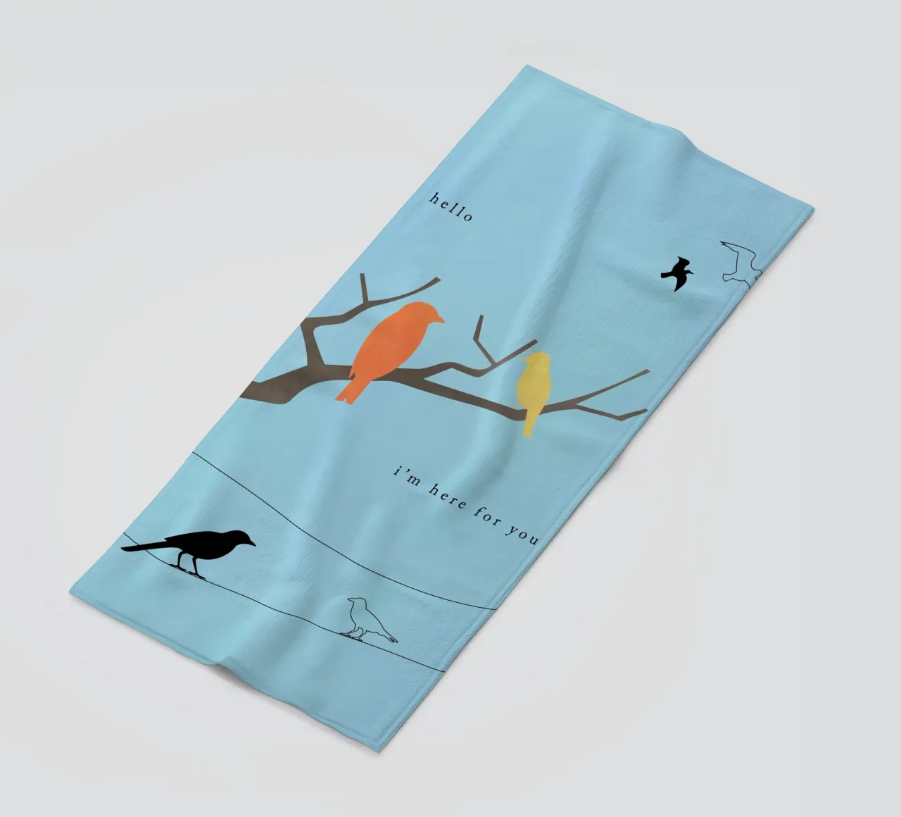 Hello Birds telo mare da natural neutral